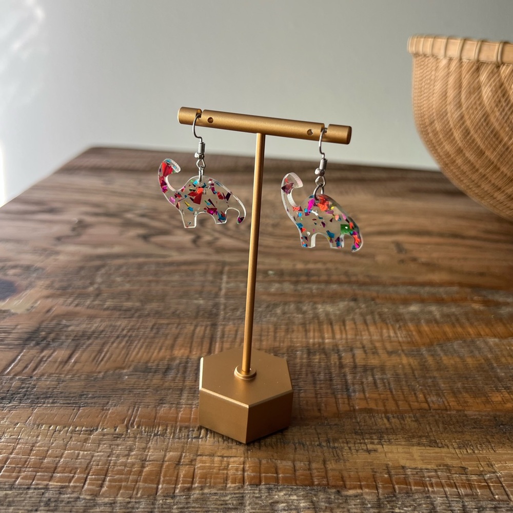 Colorful Dinosaur Resin Earrings